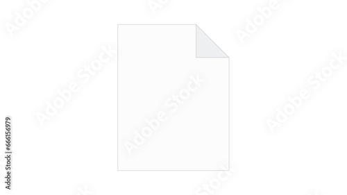 Paper document icon. Isolated Black symbol. Vector illustration on white background. 