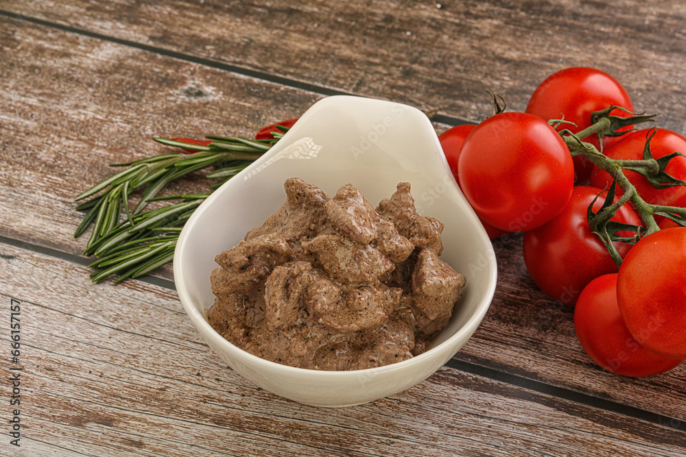 Soft chicken liver with cream Soft chicken liver with cream