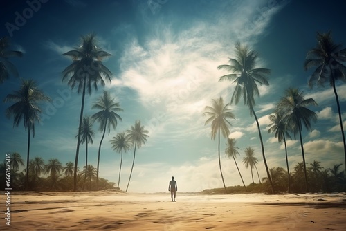 Nature sea beach ocean sunset sky water tropical tree summer travel