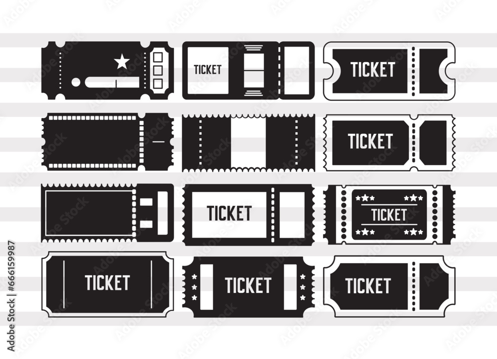 Ticket SVG, Cinema Ticket Svg, Movie Ticket Svg, Concert Ticket Svg, Ticket Bundle
