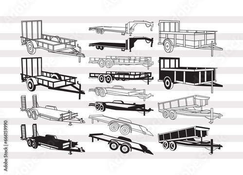 Canvas Print Big Tex Trailers SVG, Flatbed Semi Truck Svg, Flatbed Gooseneck Trailer Svg, Sem