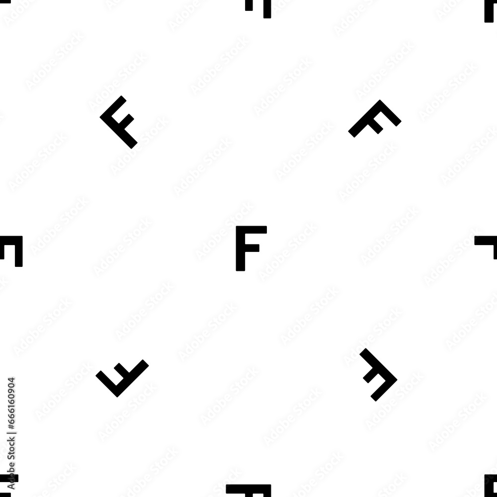 Seamless pattern of repeated black capital letter F symbols. Elements are evenly spaced and some are rotated. Illustration on transparent background Seamless pattern of repeated black capital letter F symbols. Elements are evenly spaced and some are rotated. Illustration on transparent background