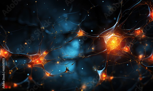 Abstract background, neural circuits, neuron cells concept.
