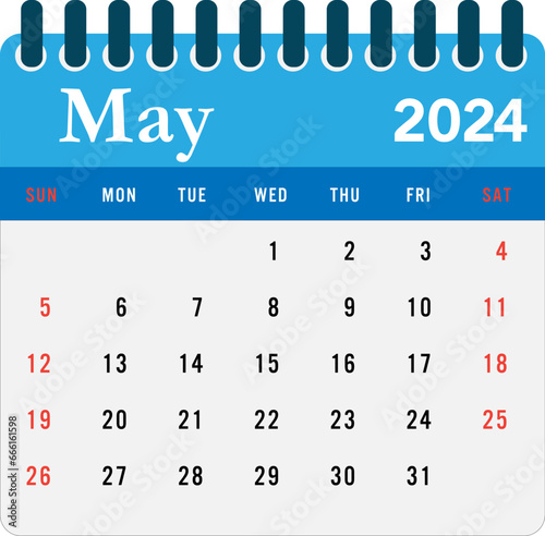 May 2024 calendar Wall calendar 2024 template

