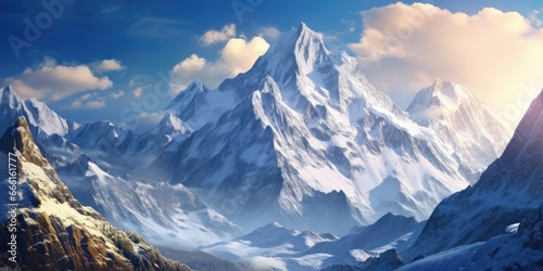 "Mountain Majesty: A visual symphony of breathtaking panoramas, showcasing the grandeur of majestic mountain peaks."Ai generated.