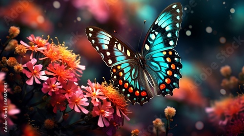 Butterfly on Flowers. © muhammad