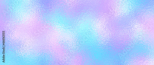 Colorful iridescent holographic foil texture, vector illustration with pastel unicorn rainbow background, pastel color glass. Christmas background. Blurred illustration for design.