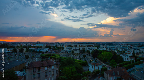 Fotografía Vue panaoramique sur La Garenne-Colombes avec coucher de soleil, Hauts-de-France
