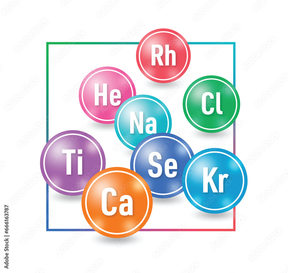 chemical elements on a white background chemical elements on a white background