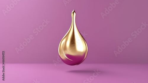Metal uaple hovering in the center on a purple background, mock up