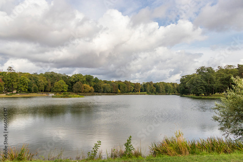 Landscape shot of the lake. Outdoor