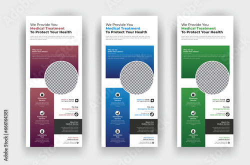Health care Hospital roll up banner or standee banner template