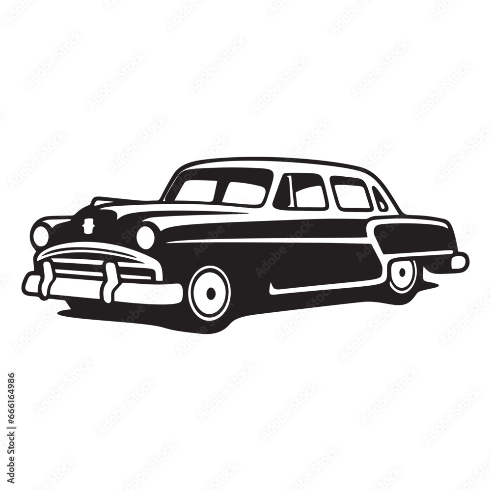 Retro car. Vintage reto car poster. vector illustration