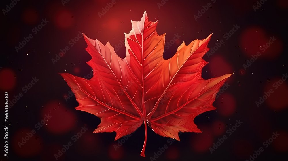 Fototapeta premium Happy Canada Day. Patriotic Independence Day celebration with flag of red maple. Generative Ai