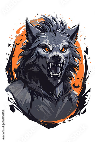 Werewolf, monster of the night, portrait, Happy Halloween, Generative AI 