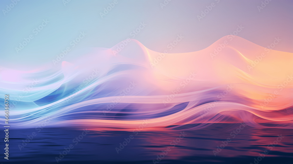 Obraz premium Fluorescent wave graphic poster web page PPT background