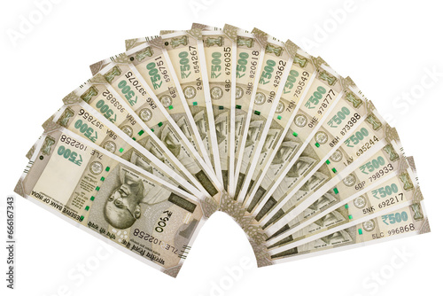 Indian currency note isolated on white background with clipping path