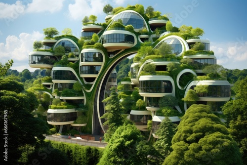 Gardens by the Bay in Barcelona, Spain, Ecofriendly building in the modern city, AI Generated