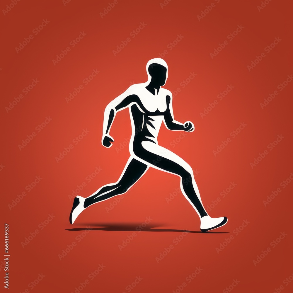 Naklejka premium the running man icon
