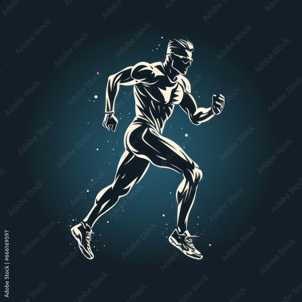 Fototapeta premium minimalistic jogger icon