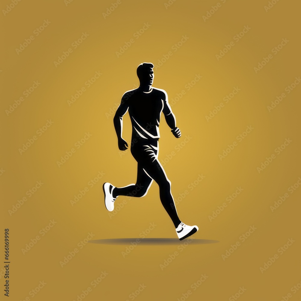 Fototapeta premium minimalistic runner icon