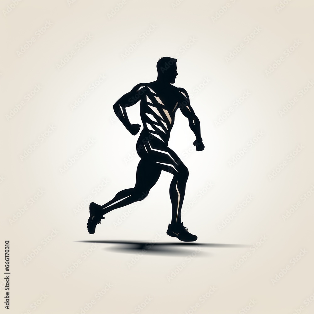minimalistic runner silhouette icon minimalistic runner silhouette icon