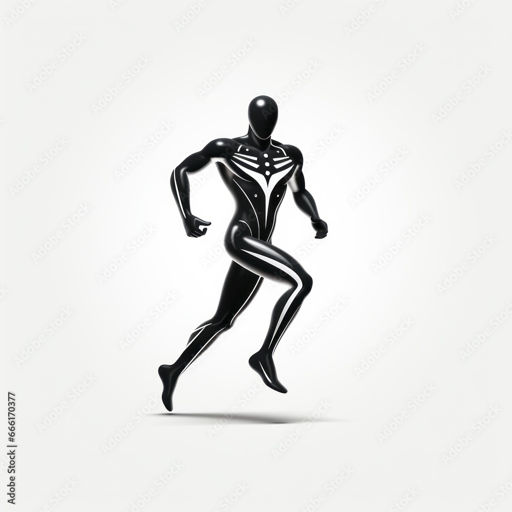 Naklejka premium minimalistic runner silhouette icon
