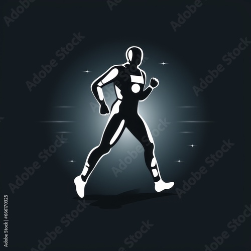 minimalistic runner silhouette icon © stasknop