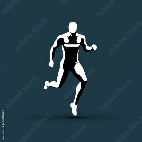 minimalistic runner silhouette icon © stasknop