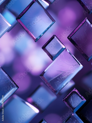 Purple crystal rhombus glass brick graphic poster web page PPT background