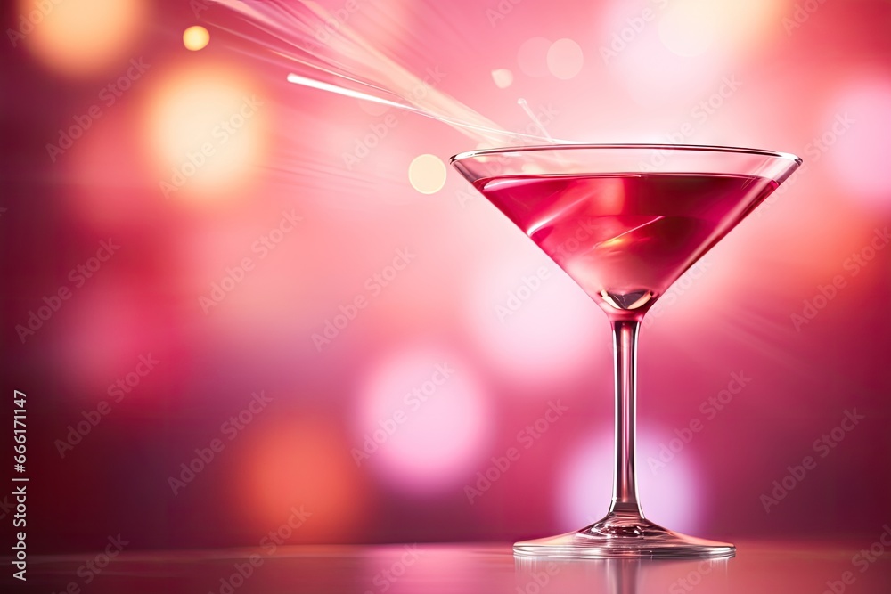 a pink drink with a pink background and a pink light. generative ai a pink drink with a pink background and a pink light. generative ai