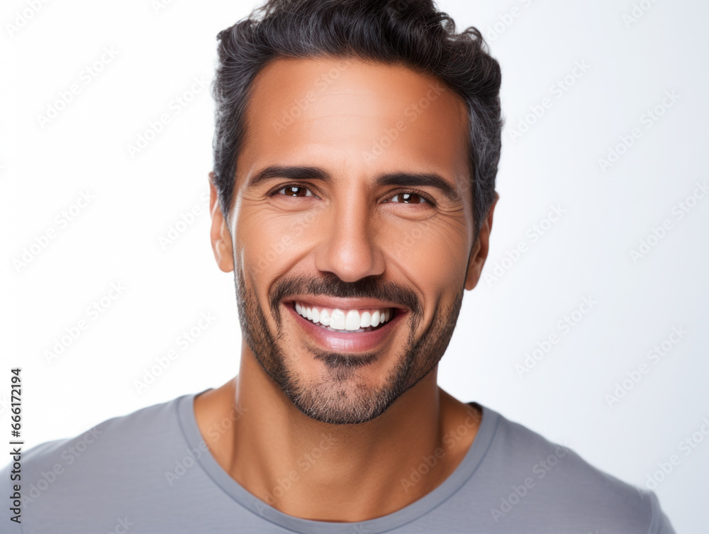 Obraz premium A portrait of a smiling character showing teeth 