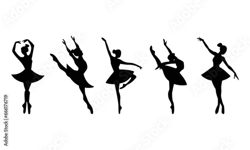 silhouettes set of ballet dance