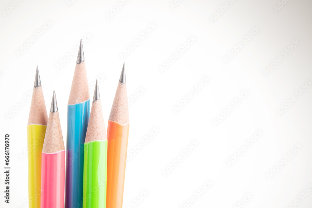 Top view of office supply on white background Top view of office supply on white background