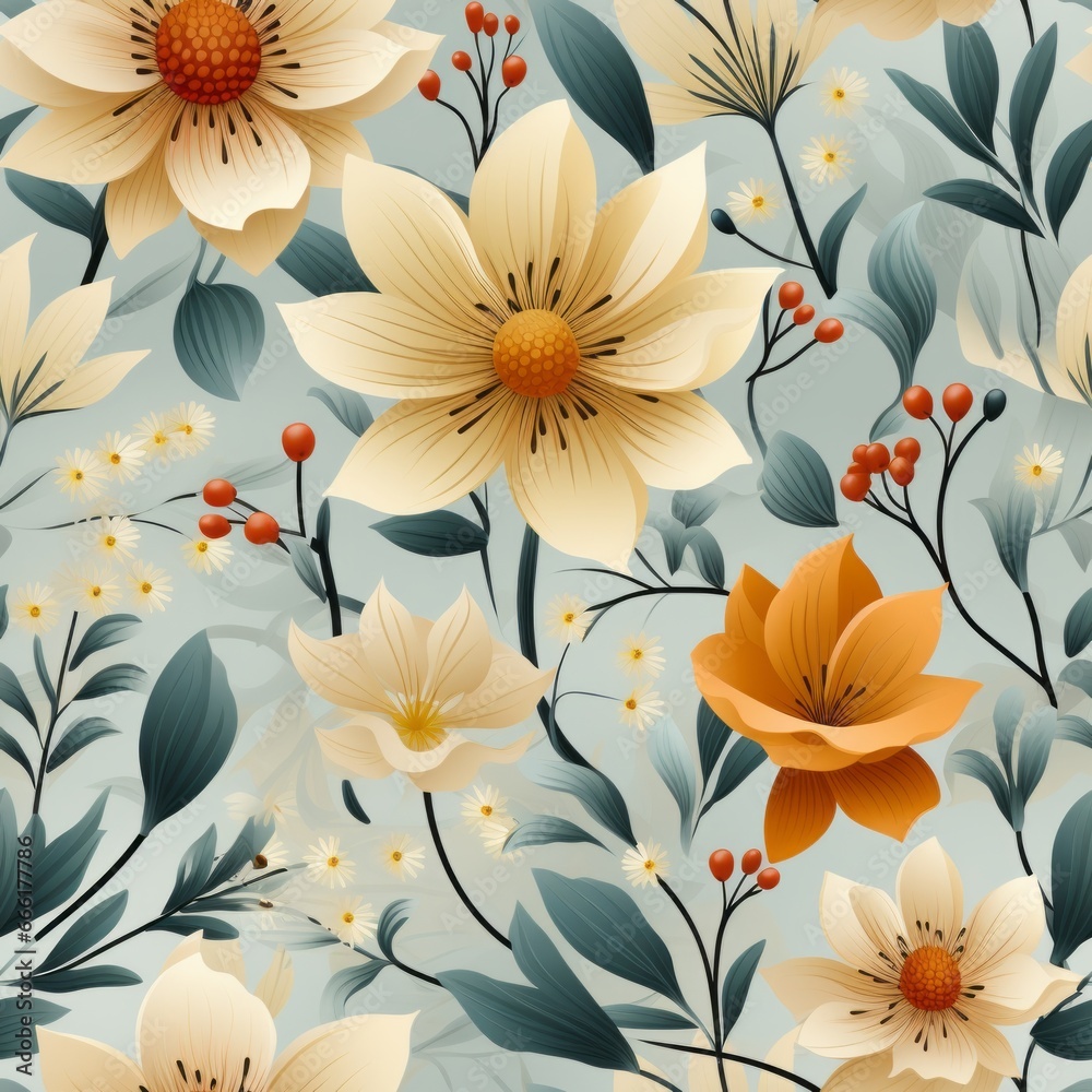 Beautiful elegant flower seamless pattern