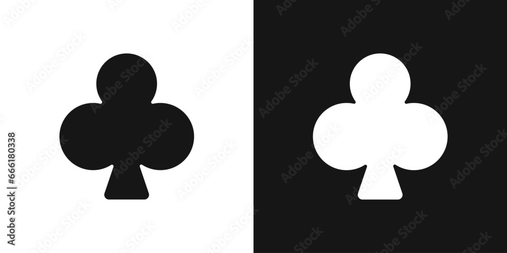 Clubs suit vector icon. Playing card suit, clubs sign Clubs suit vector icon. Playing card suit, clubs sign
