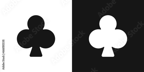 Clubs suit vector icon.  Playing card suit, clubs sign