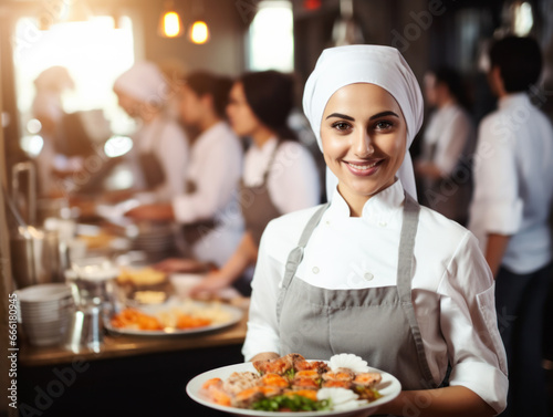  Portrait photo of the chef in the kitchen 