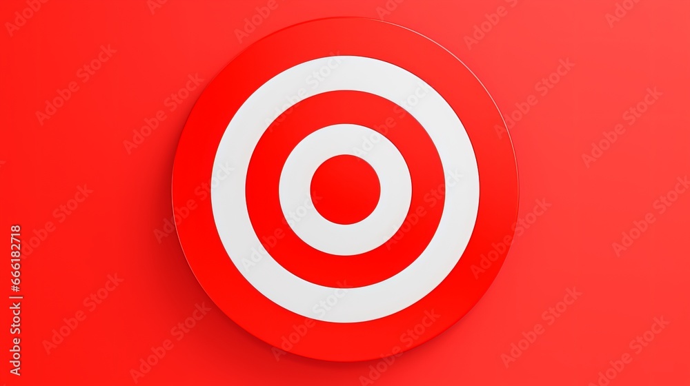 Circle target on a red background. Generative ai Circle target on a red background. Generative ai