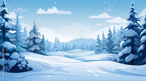 winter forest landscape. Generative ai