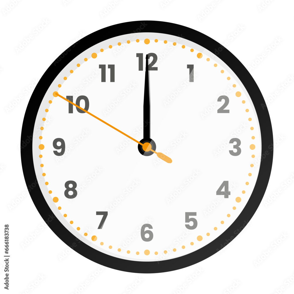 Clock face isolated on white background. 12 o'clock. Vector illustration Clock face isolated on white background. 12 o'clock. Vector illustration