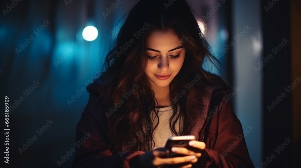 Portrait of a young woman holding a mobile phone to use social media on a smartphone. Communicate via the Internet on a smartphone. 