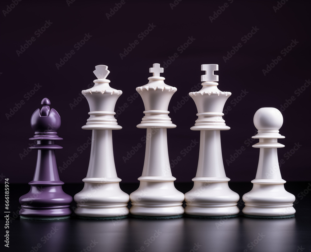 White chess pieces. Generative Ai. White chess pieces. Generative Ai.