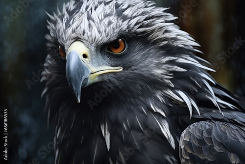 A detailed close-up image of a bird of prey. Perfect for nature enthusiasts and wildlife publications.