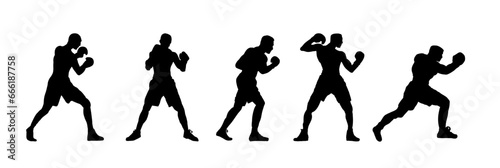 boxer silhouette - vector illustration 
