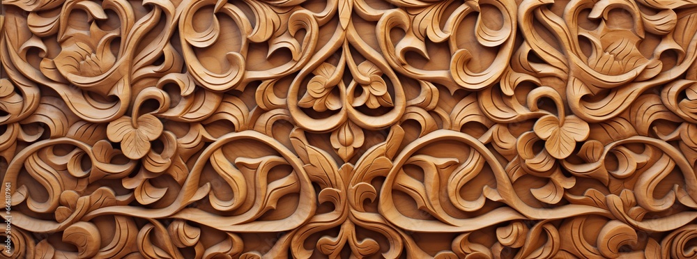 a wooden decorative traditional pattern textured handmade carving artwork woodwork background