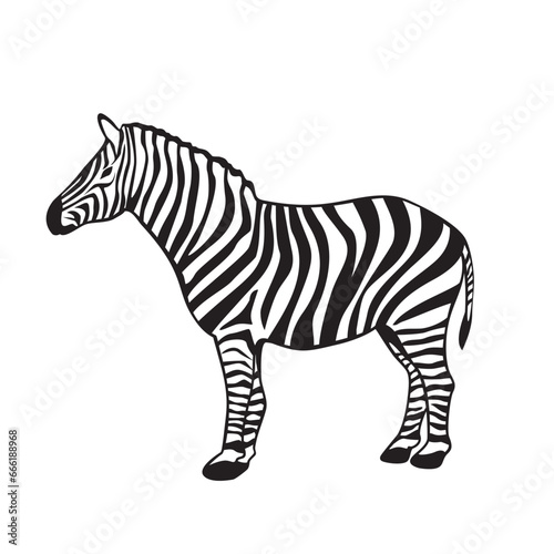 zebra silhouette design. African animal sign and symbol.