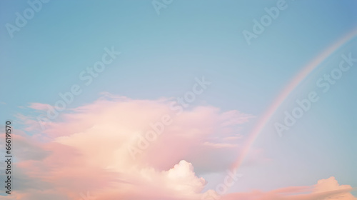 sunset sky with rainbow © hiro