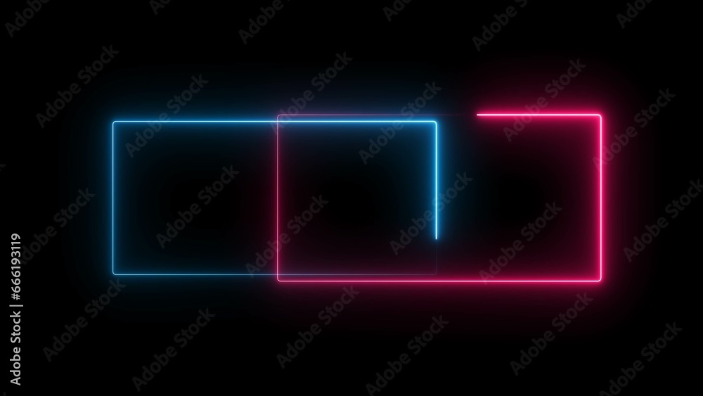 abstract bright neon rectangle illustration 4k