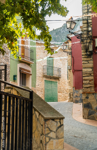 Empty street in the old town, in Benialfaquí (Alicante,Spain)
